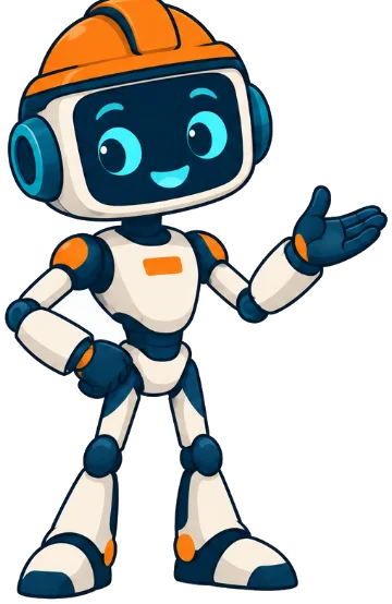 Rivet, the CivilRisk IQ mascot, waving